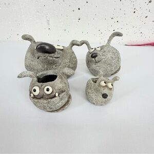 BlobHouse Lot of 4 Mini Dog Decor Planters